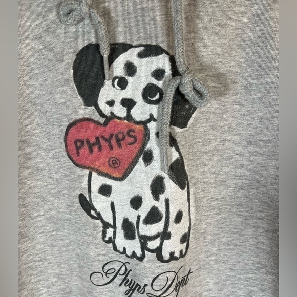PHYPS Dept. dalmation puppy grey heavyweight streetwear skater hoodie XL - Picture 3 of 11